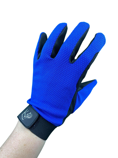 Kids Popcorn Horse Riding Gloves - Blue