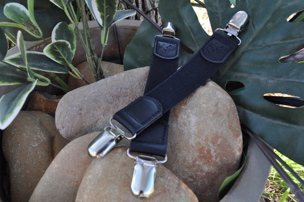 Child or Adult Black Leather Jodhpur Clips - 2 pack