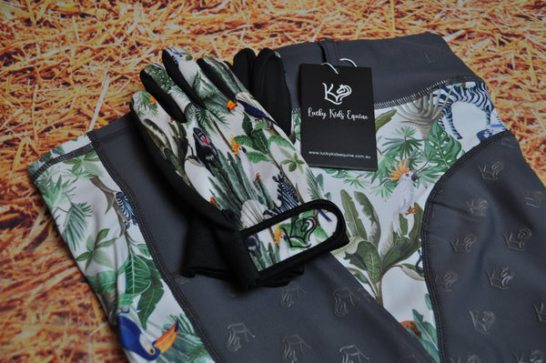 Safari Riding Tights paired with Matching Safari Riding Gloves
