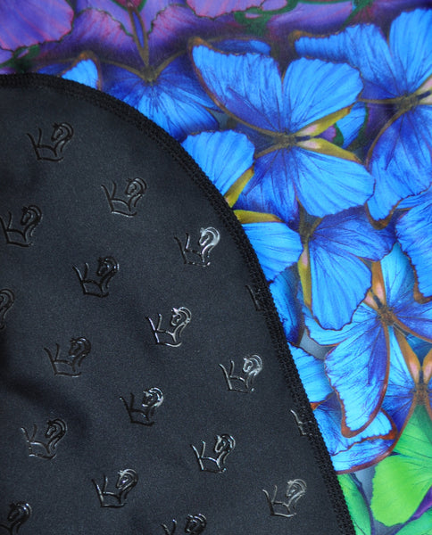 Rainbow Butterfly Riding Tights - Close Up on Grippies