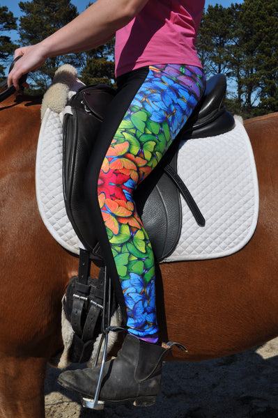 Rainbow Butterfly Riding Tights
