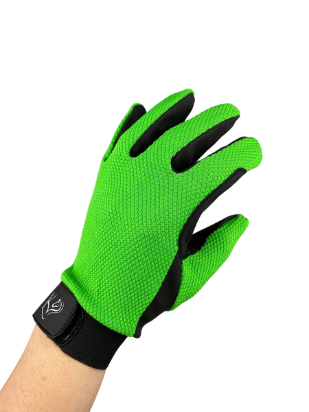 Kids Popcorn Horse Riding Gloves - Green