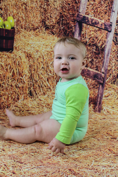 Lucky Kids Long Sleeve Baby Romper - Green