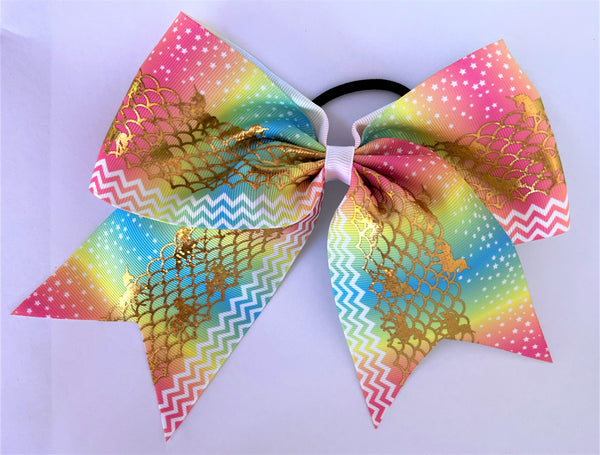 Large Bow Hair Bands - Rainbow