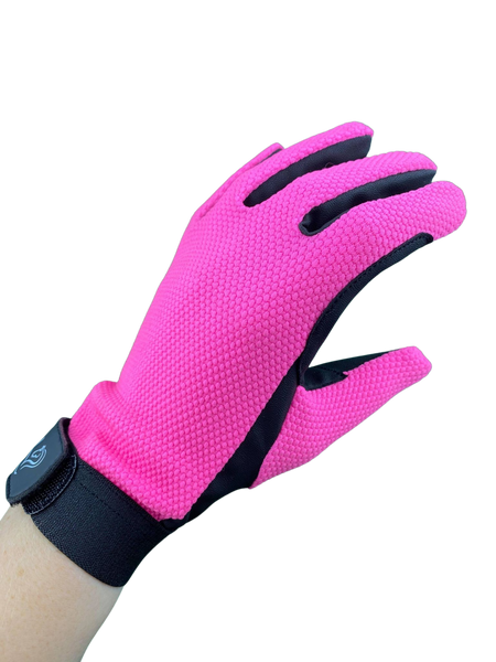 Kids Popcorn Horse Riding Gloves - Pink