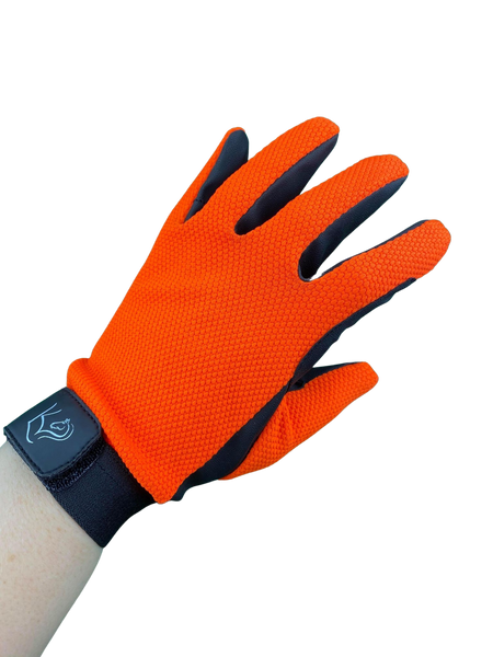 Kids Popcorn Horse Riding Gloves - Orange