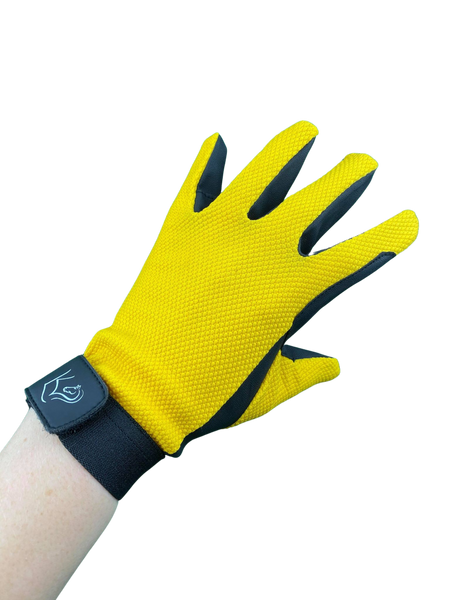 Kids Popcorn Horse Riding Gloves - Yellow