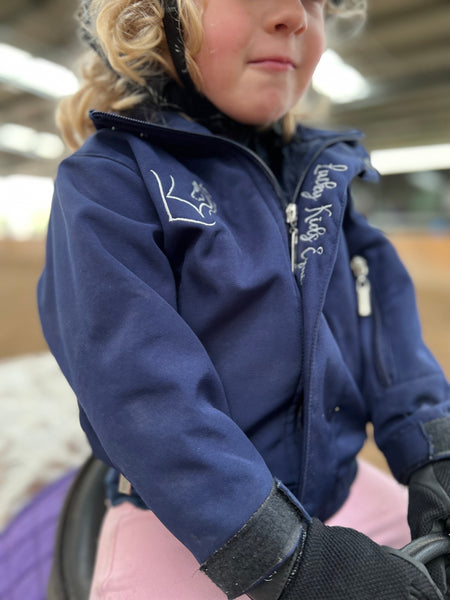 Navy Blue Winter Jacket shown in Toddler Size