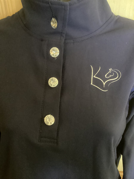 Base Layer - Ladies Navy with Crystal buttons