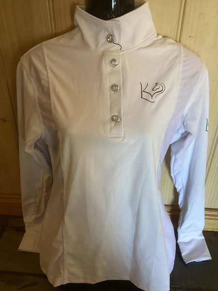 Base Layer - Ladies White with Crystal buttons