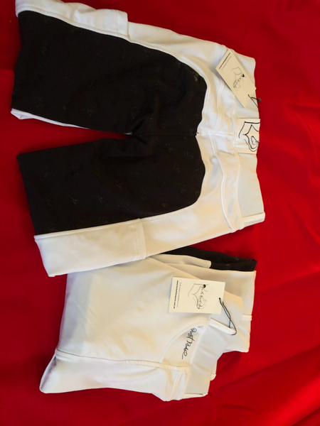 White Jotties with side pockets and black bottom.