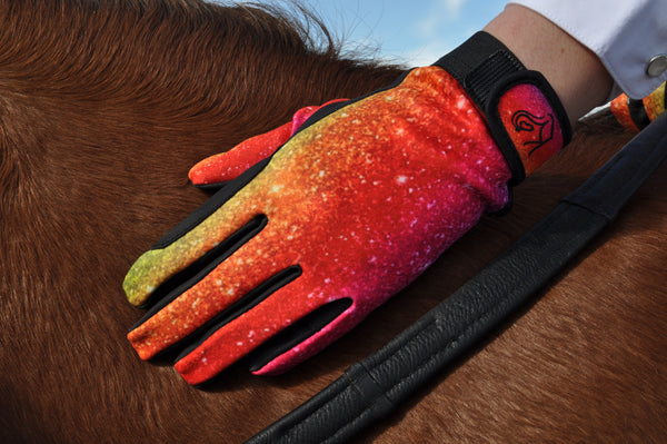 Speckled Prismatic Horse Riding Gloves