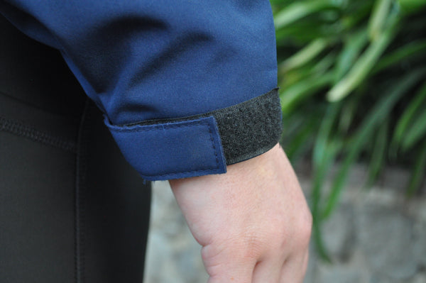 Navy Blue Winter Jacket close up of sleeve cuffs