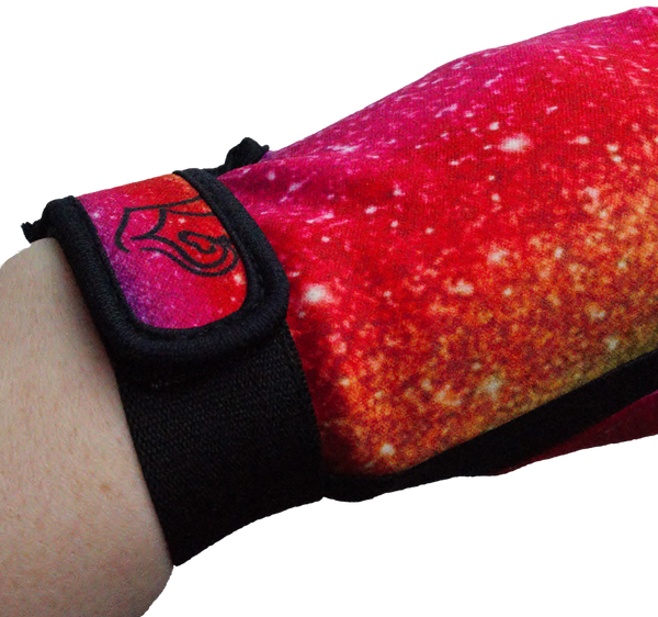 Speckled Prismatic Horse Riding Gloves - Close Up of Wrist Fastening