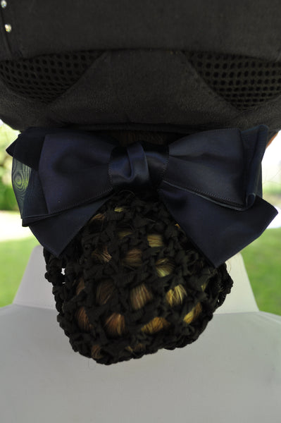 Sheer Bow Hair Net - Navy