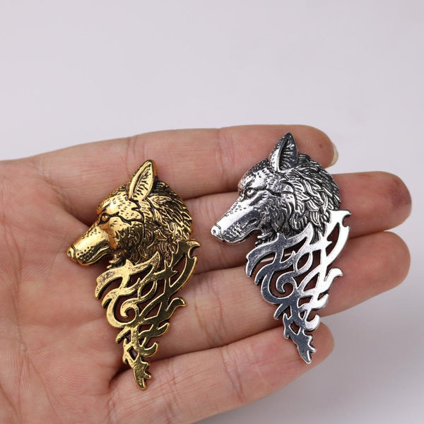 Wolf Brooch in Gold or Silver 