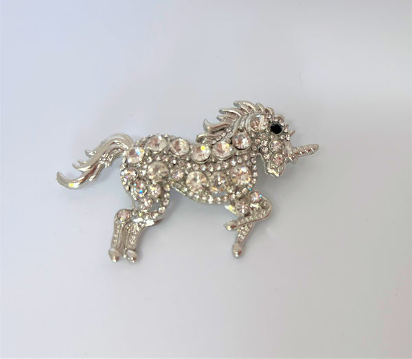Silver Unicorn Brooch
