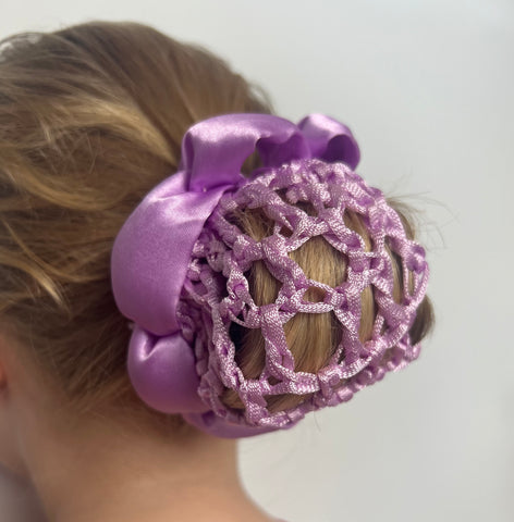 Purple hair bun net