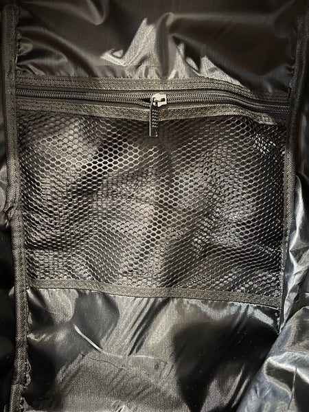 Close up of inside storage of 3-in-1 gear bag